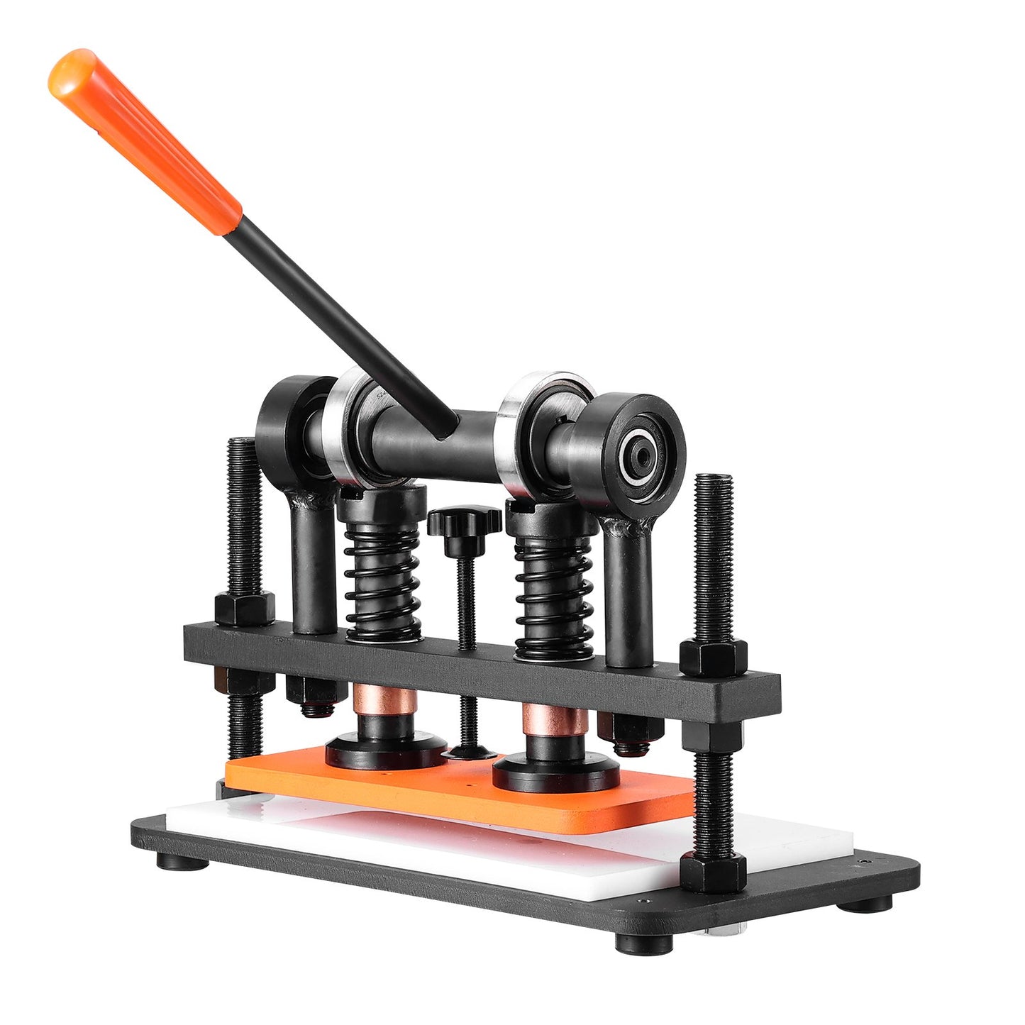 Lederschneidemaschine, 10,2 x 4,7 Zoll Prägeplatte Manueller Stanzer, 0,47 Zoll Druckschlag-Lederprägemaschine, Doppelführungswellen-Stanzmaschine für Verschiedene Materialien