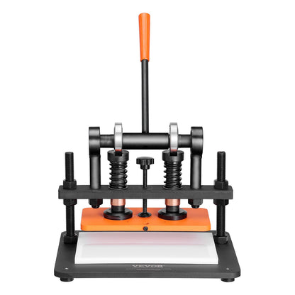 Leather Cutting Machine, 11 x 5.5 Inch Embossing Plate Manual Puncher, 0.47 Inch Pressure Impact Leather Embossing Machine, Double Guide Shaft Punching Machine for Various Materials