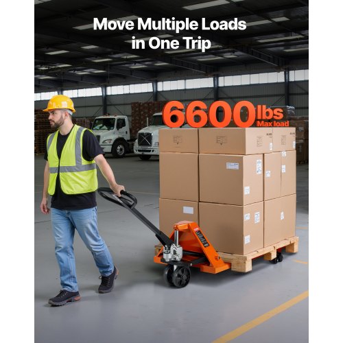 Palltruck, 3T lastkapacitet, manuell palltruck med gafflar 122L x 68,6W cm för materialhantering, lyfthöjd 85-180 mm, lämplig för lager, stormarknad, tillverkning |  EU