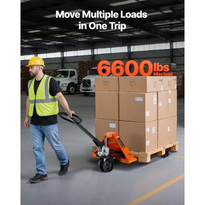 Palltruck, 3T lastkapacitet, manuell palltruck med gafflar 122L x 68,6W cm för materialhantering, lyfthöjd 85-180 mm, lämplig för lager, stormarknad, tillverkning |  EU