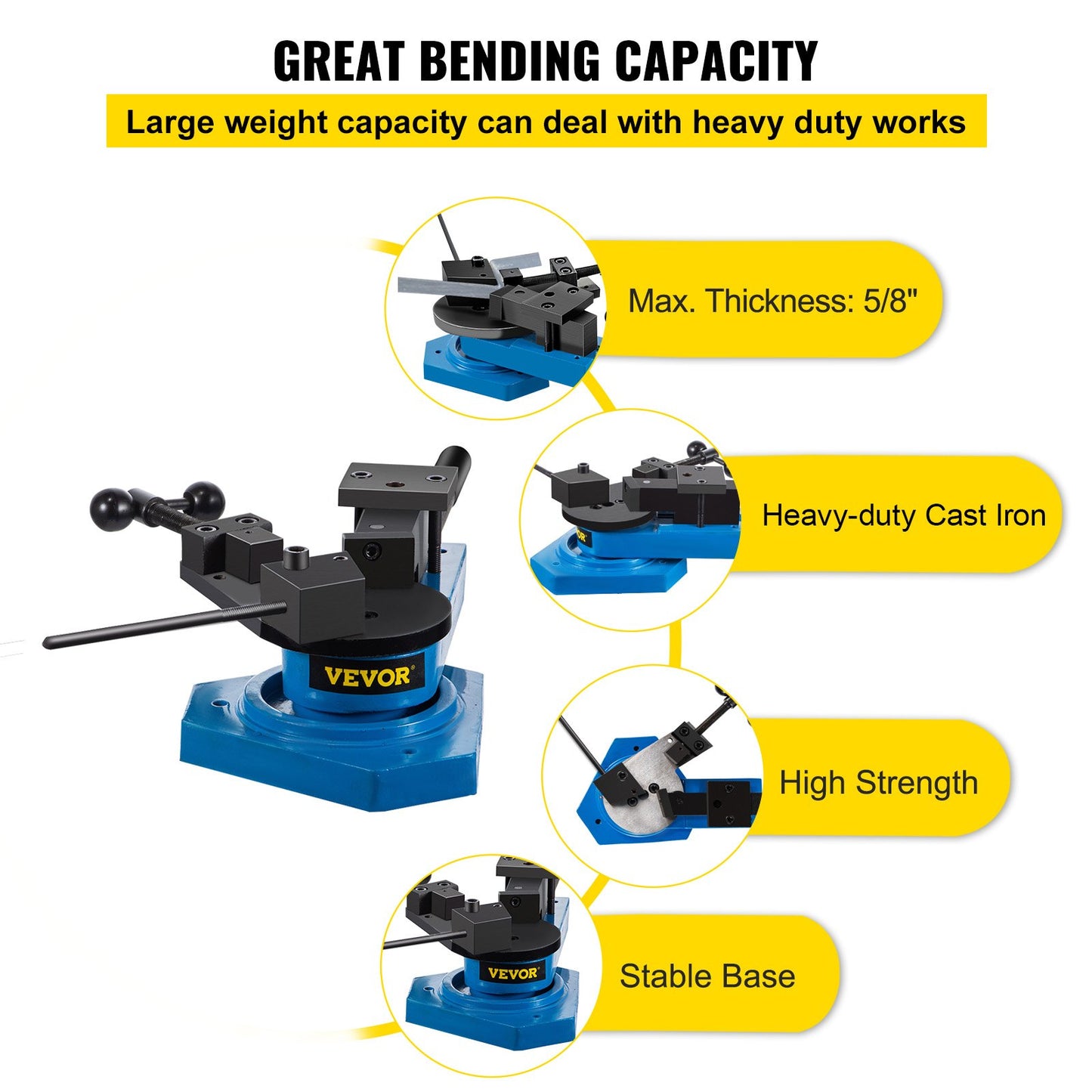 SBG-40 Metal Scroll Bender Höghärdat stål Scroll Bender Kombination av rullradie och vinkelböjning Universal Metal Rod Bender för stål Mässing Cooper Aluminium