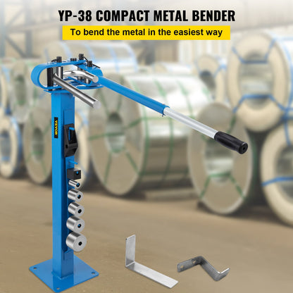 YP-38 Metal Bender 1"-3" Flat Bar Square Rod Böjning 7 Dies med golvstativ