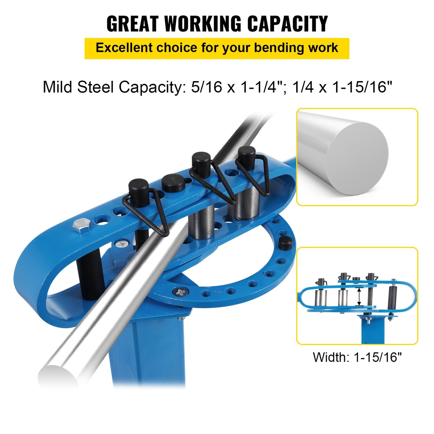 YP-38 Metal Bender 1"-3" Flat Bar Square Rod Böjning 7 Dies med golvstativ