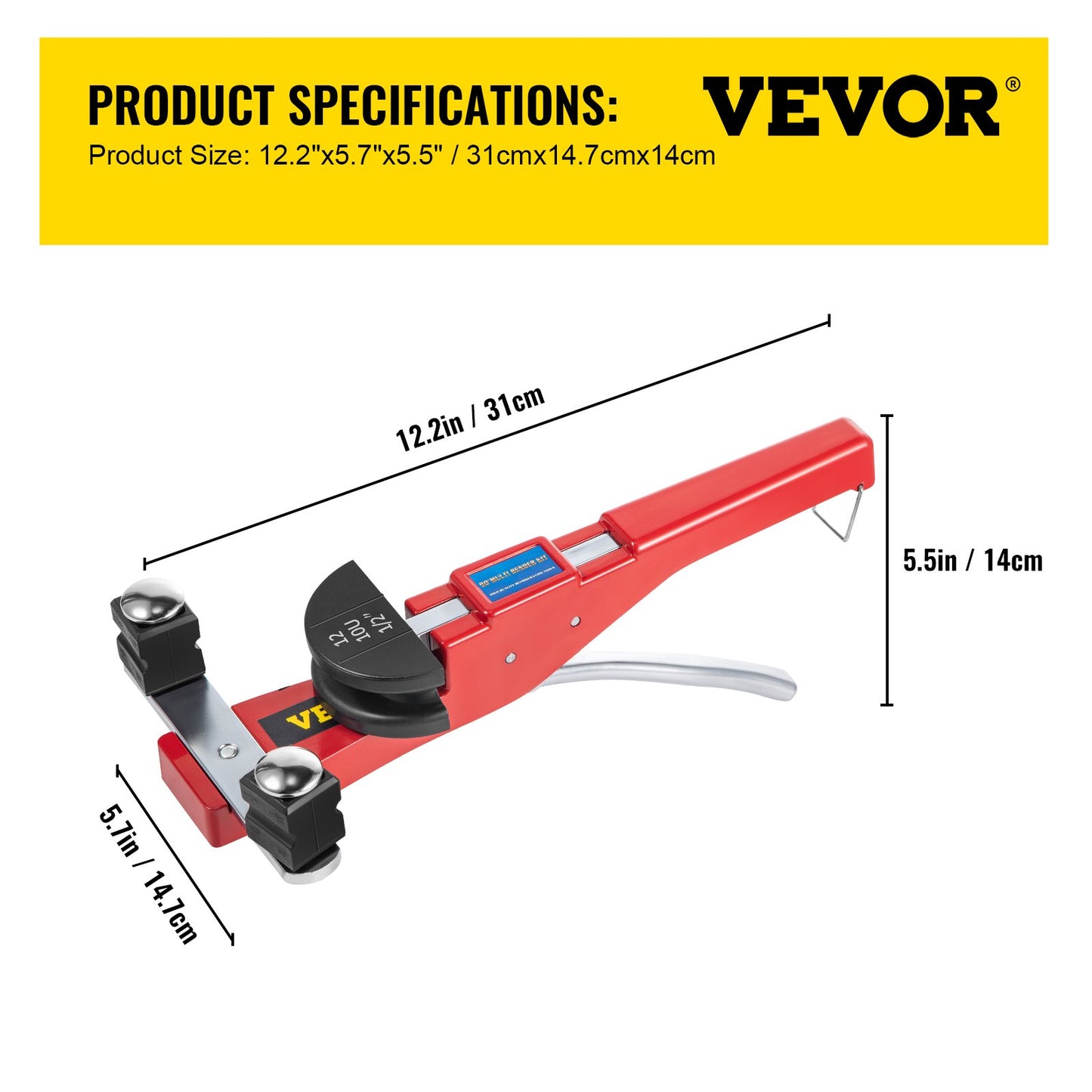 Manual Tube Bender Kit 7 Heads 1/4