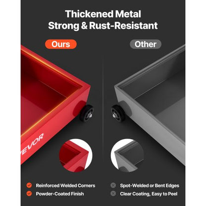 lågprofils oljetråg, 75,7 l kapacitet, rullande oljetråg med manuell pump, 2,2 m slang och vikbart T-handtag, läckagesäker och korrosionsbeständig, lämplig för bilar, stadsjeepar, lastbilar, fyrhjulingar, röd |  EU