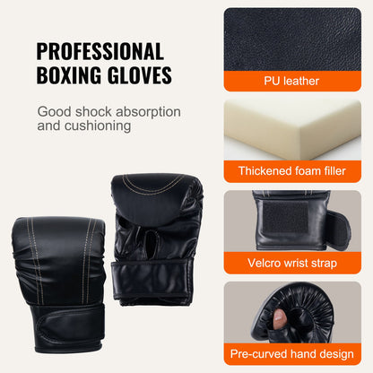 Boxningssäck för vuxna, 121,9 cm PVC tung boxningspåsset, boxningssäck med kedjor och handskar, hängande boxningsväska för MMA Karate Judo, Muay Thai kickboxning, boxning hemma, (ofylld)