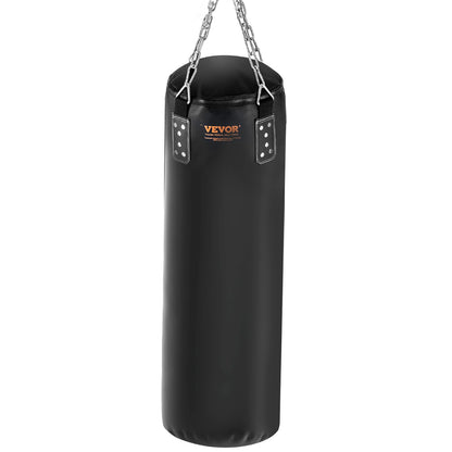 Boxningssäck för vuxna, 121,9 cm PVC tung boxningspåsset, boxningssäck med kedjor och handskar, hängande boxningsväska för MMA Karate Judo, Muay Thai kickboxning, boxning hemma, (ofylld)