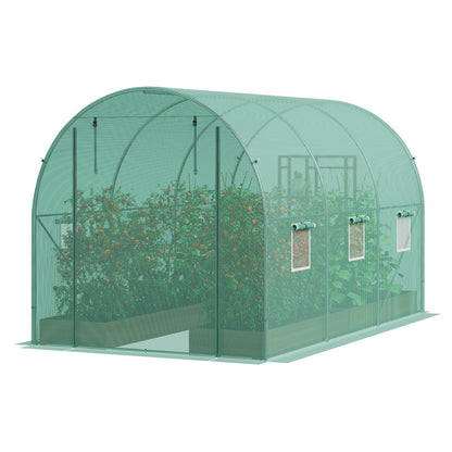 Walk-in Tunnel Greenhouse 9.58x6.43x6.23 ft Galvanized Frame PE Lid Green
