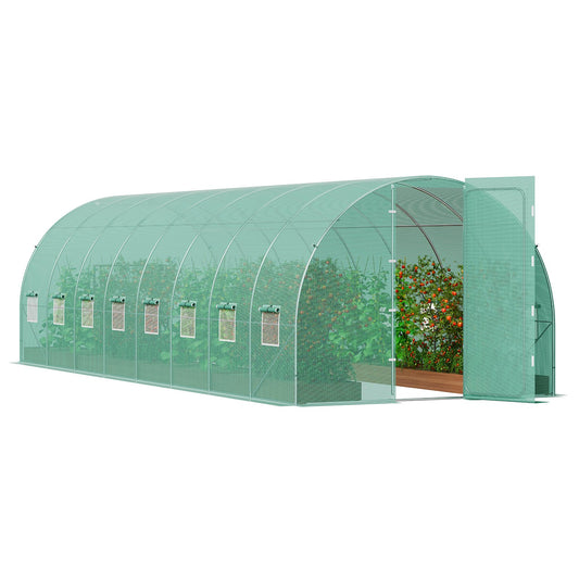 Walk-in Tunnel Växthus 27,38x9,5x7,38ft Galvaniserad ram PE Cover Grön