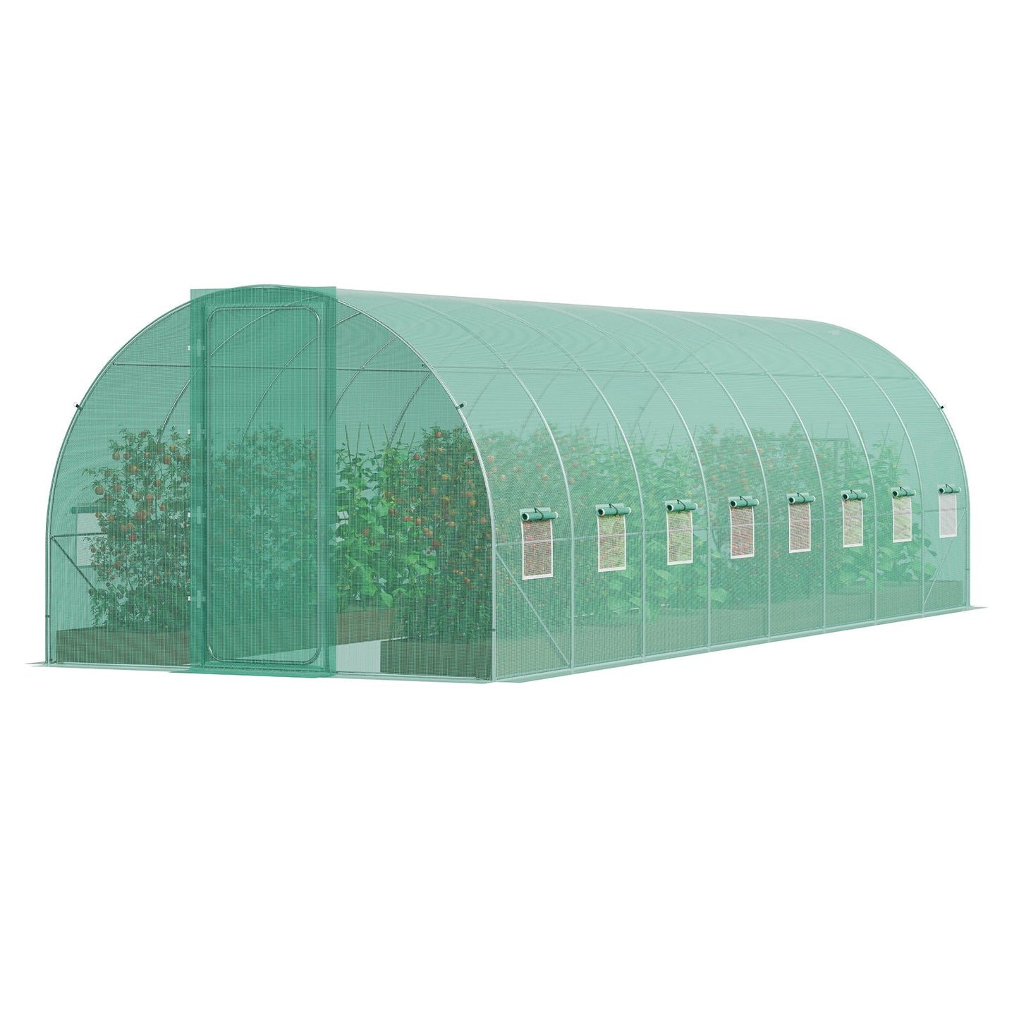 Walk-in Tunnel Växthus 27,38x9,5x7,38ft Galvaniserad ram PE Cover Grön
