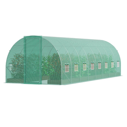 Walk-in Tunnel Växthus 27,38x9,5x7,38ft Galvaniserad ram PE Cover Grön