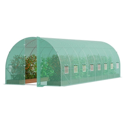 Walk-in Tunnel Växthus 27,38x9,5x7,38ft Galvaniserad ram PE Cover Grön