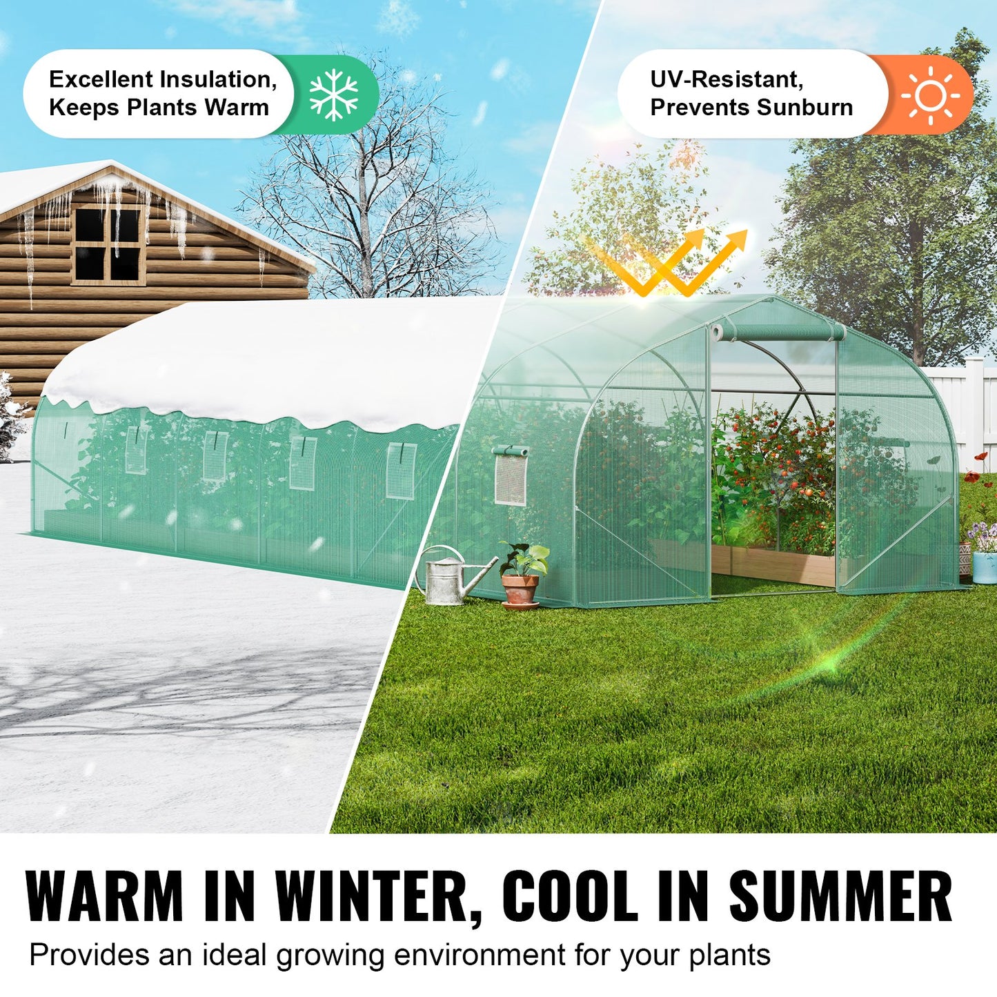 Walk-in Tunnel Växthus 29,53x9,84x6,6ft Galvaniserad ram PE Cover Grön