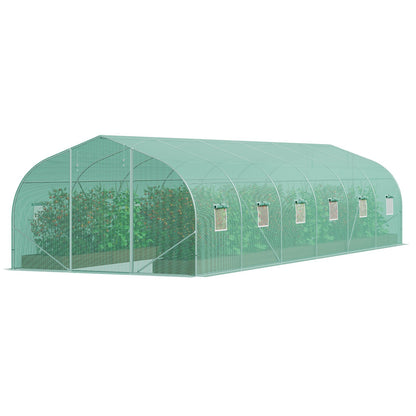 Walk-in Tunnel Växthus 29,53x9,84x6,6ft Galvaniserad ram PE Cover Grön