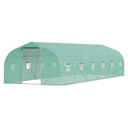 Walk-in Tunnel Växthus 29,53x9,84x6,6ft Galvaniserad ram PE Cover Grön