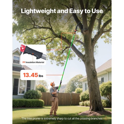 Manual Pole Saw Retractable Pole Tree Pruner 118-809.3 cm 65Mn Steel Blade | EU