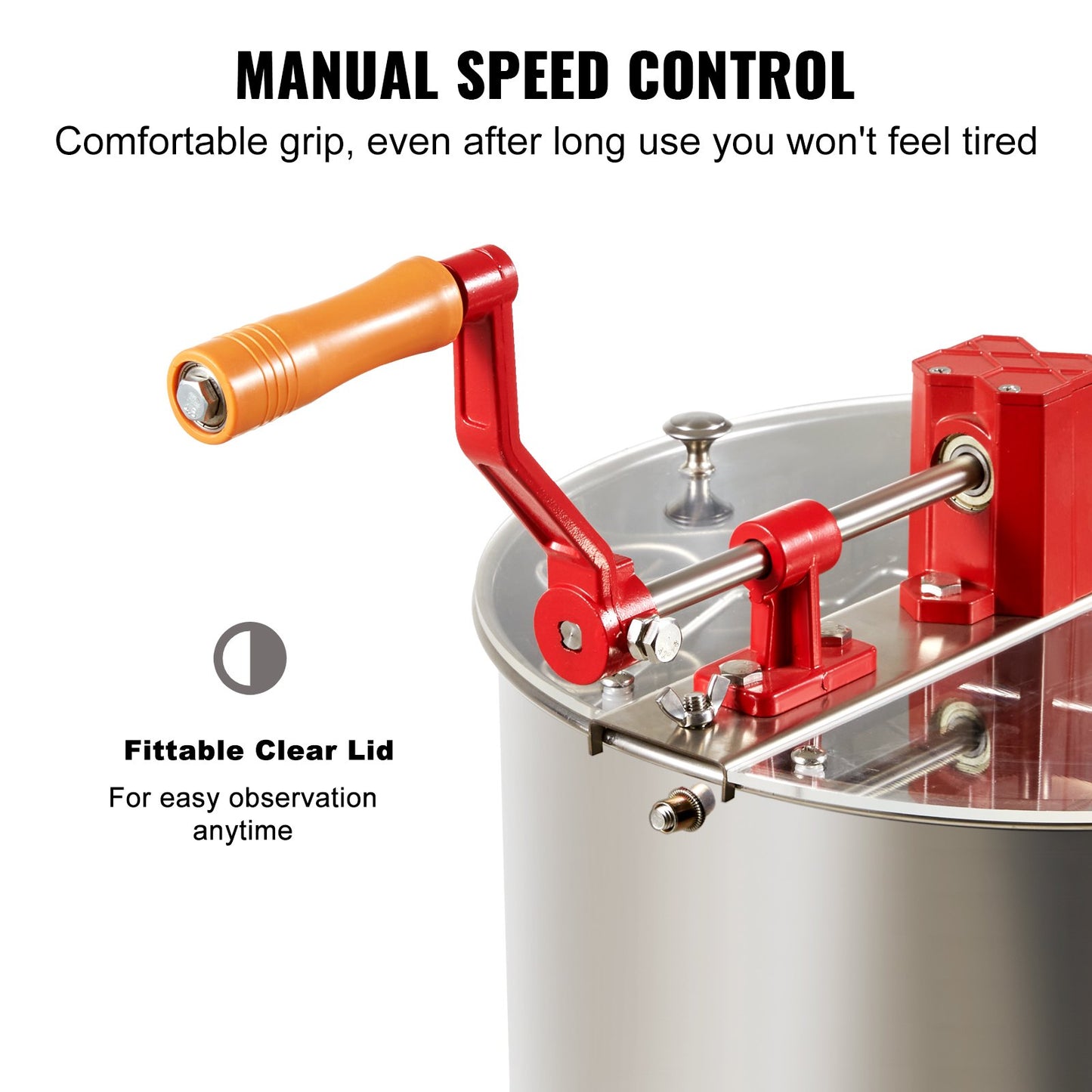 Honey extractor manual honey extractor 3 frames honey spinner extractor beekeeping extraction stainless steel honeycomb drum spinner with lid