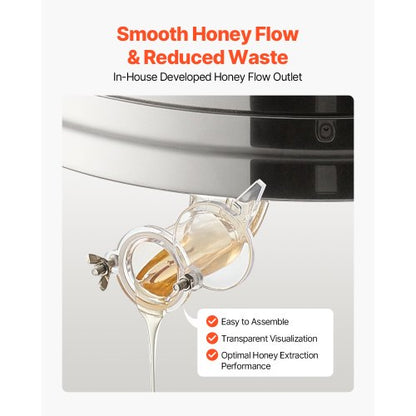 Manual Honey Extractor 6 Frames Honey Spinner Beekeeping Stainless Steel