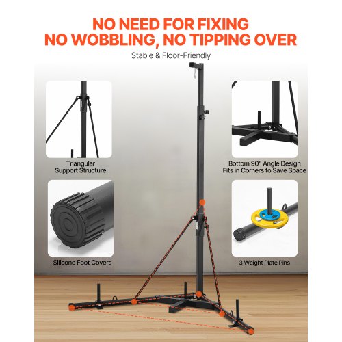 Heavy Duty Punching Bag Frame Boxing Fitness Rack Steel Adjustable Height | EU