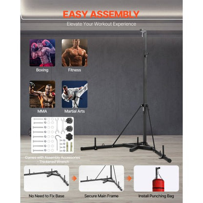 Heavy Duty Punching Bag Frame Boxing Fitness Rack Steel Adjustable Height | EU