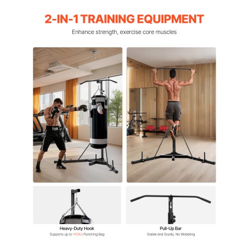 2 in 1 Heavy Duty Punching Bag Frame Boxing Punching Fitness Rack Steel | EU