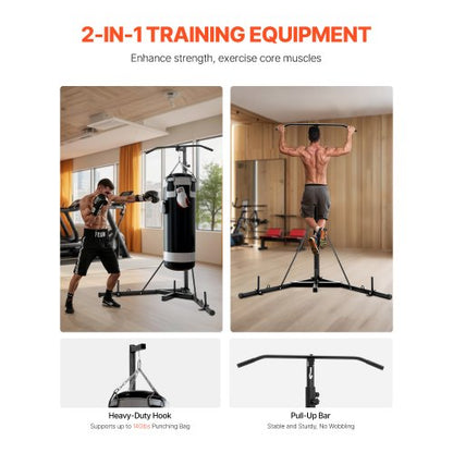 2 in 1 Heavy Duty Punching Bag Frame Boxing Punching Fitness Rack Steel | EU