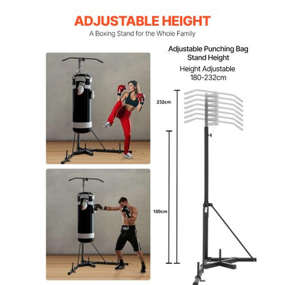 2 in 1 Heavy Duty Punching Bag Frame Boxing Punching Fitness Rack Steel | EU