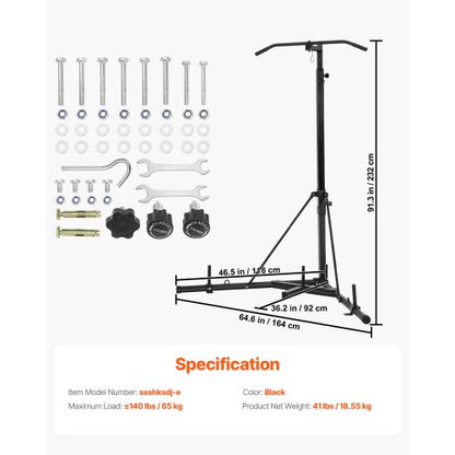 2 in 1 Heavy Duty Punching Bag Frame Boxing Punching Fitness Rack Steel | EU