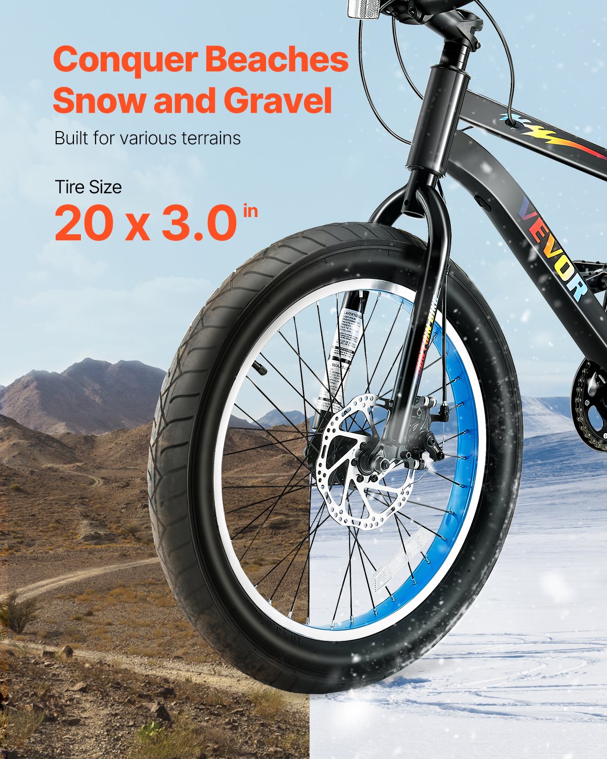 20" Mountain Bike MTB Bicycle Shimano 7-Speed Carbon Steel Dual Disc Brake
