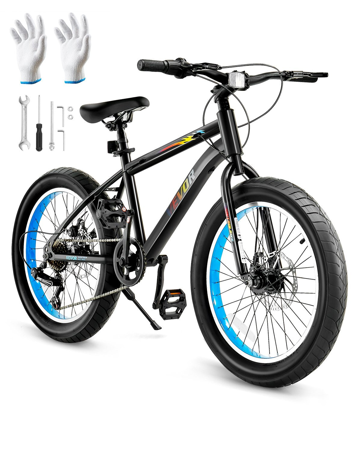 20" Mountain Bike MTB Bicycle Shimano 7-Speed Carbon Steel Dual Disc Brake