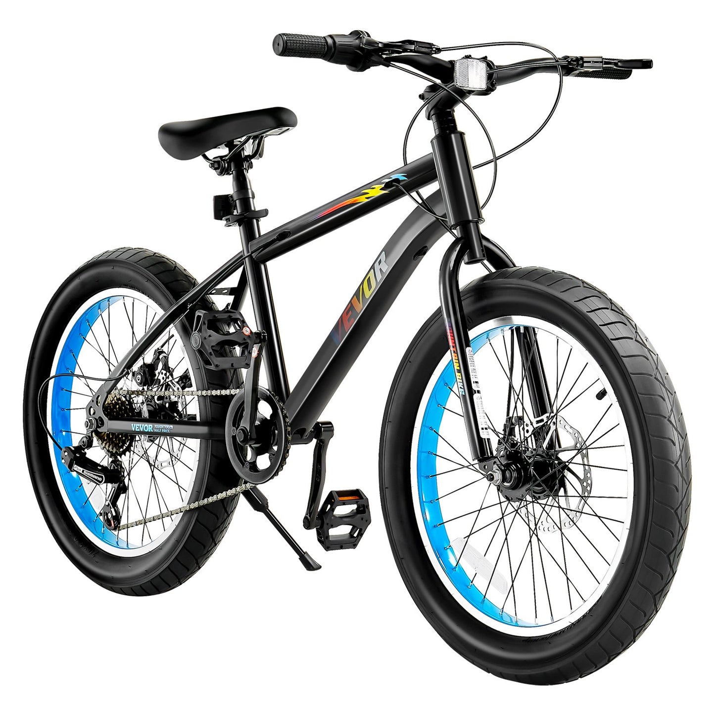 20" Mountain Bike MTB Bicycle Shimano 7-Speed Carbon Steel Dual Disc Brake
