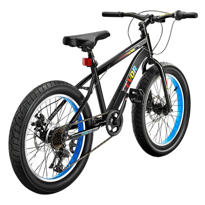 20" Mountain Bike MTB Bicycle Shimano 7-Speed Carbon Steel Dual Disc Brake