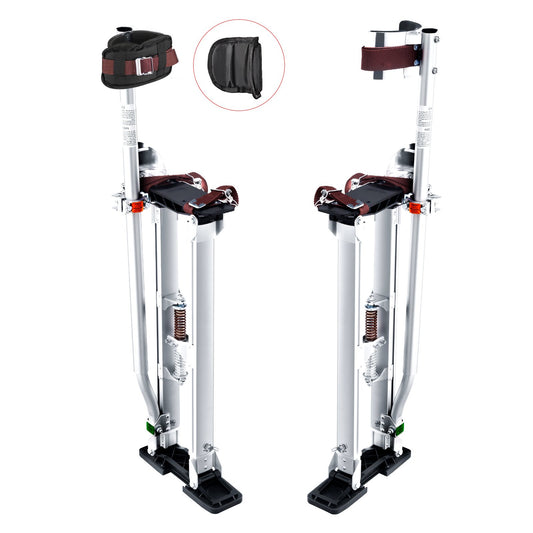 Drywall Stilts, 24''-40'' Adjustable Aluminum Tool Stilts with Protective Knee Pads, Durable and Non-Slip Work Stilts for Sheet Metal Painting, Walking, Taping, Silver