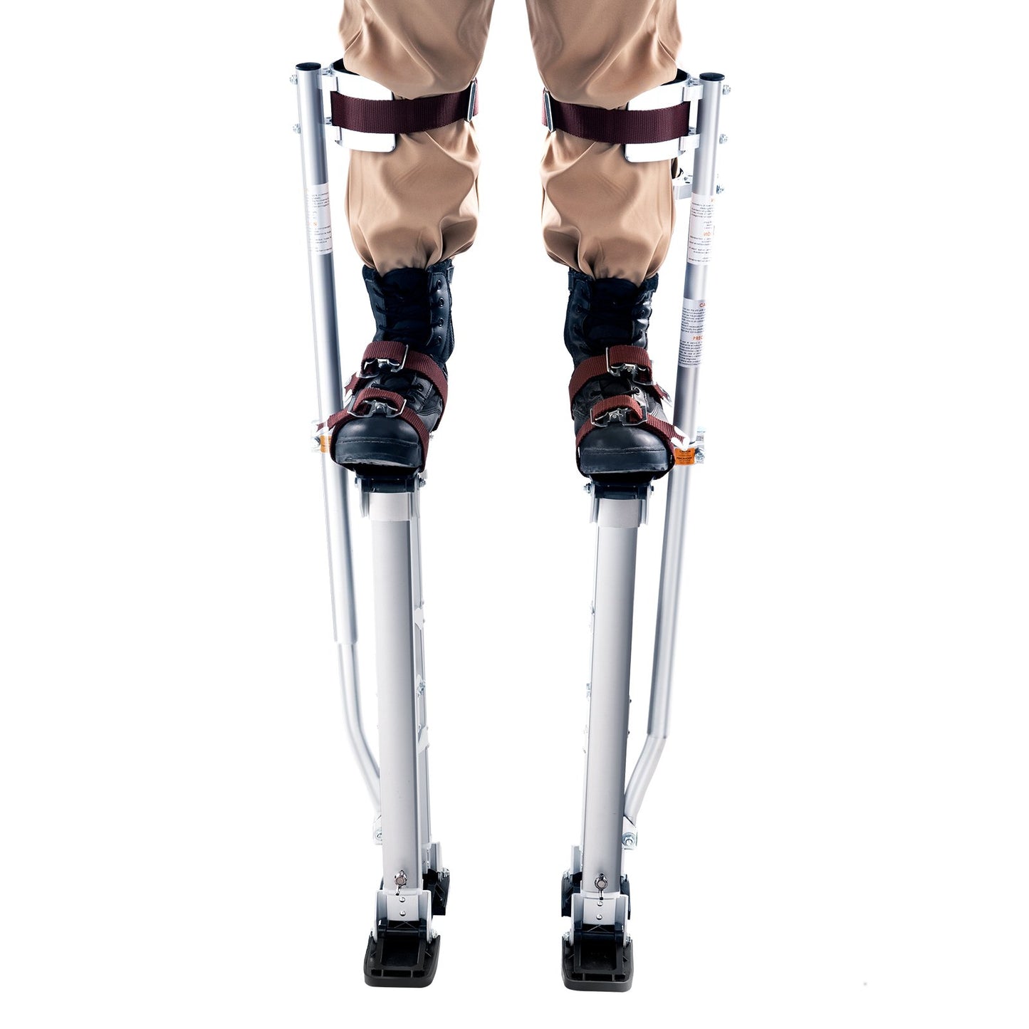 Gips styltor, 24''-40'' justerbara verktygsstyltar i aluminium med skyddande knäskydd, hållbara och halkfria arbetsstyltor för plåtmålning, promenader, tejpning, silver