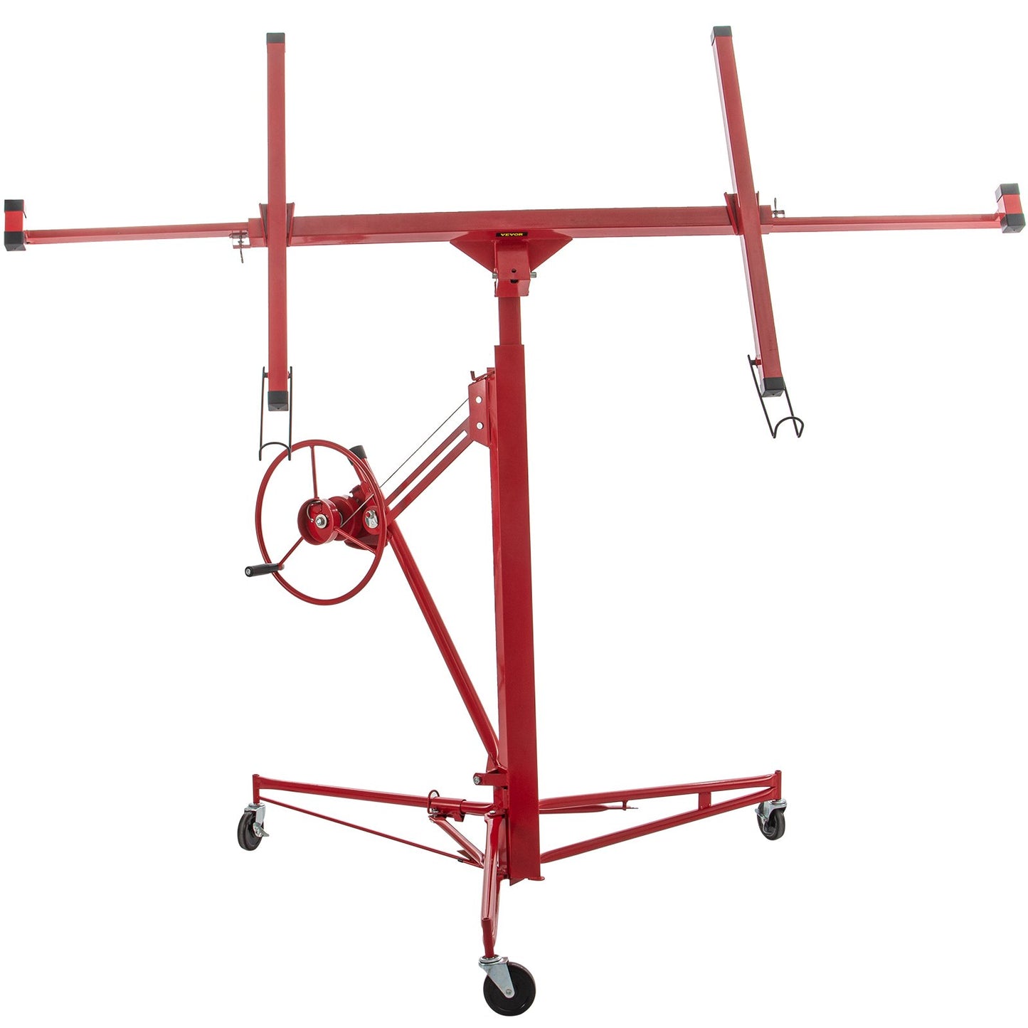 Drywall Rolling Lifter Panel, 16ft Sheetrock Lift Drywall Lift, 150lb Viktkapacitet Panel Hiss Jack Tool, stålmaterial med teleskoparm och 3 låsbara hjul, 48x192 i gipsskiva storlek