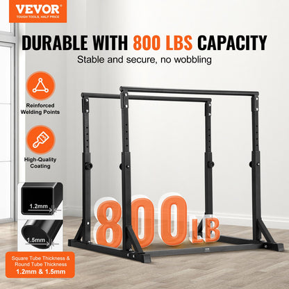 Dip Bar, 800 lbs kapacitet, Heave Duty Dip Stand Station med justerbar höjd, Fitness Workout Dip Bar Station Stabilisator Paralett Push Up Stand, parallella stänger för styrketräning Hemmagym