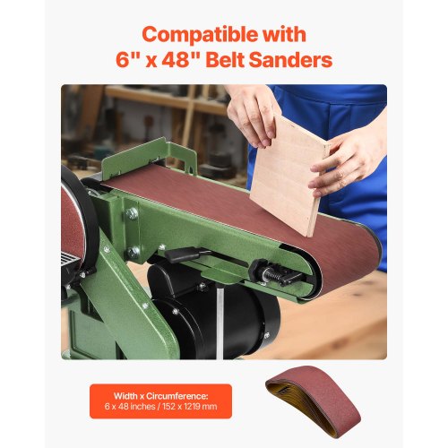 slipband, 152 mm x 1219 mm bandslipband, 10 st 80 grit aluminiumoxid för träbearbetning, stål, aluminium, icke-järnmetaller |  EU