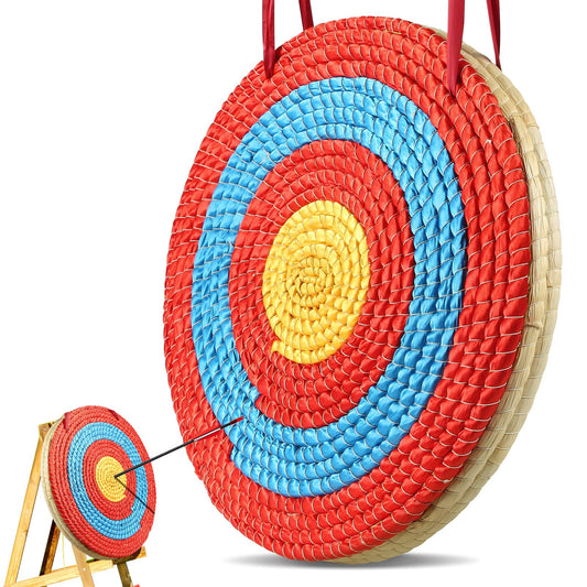 Bågskytte Target, 3 lager 20" Arrow Target, Traditionell Solid Halm Rund Bågskytte Target Target Shooting båge, Handgjorda pilar Target, Färgat repmål för Bakgård Utomhus Jakt Shooting Practice