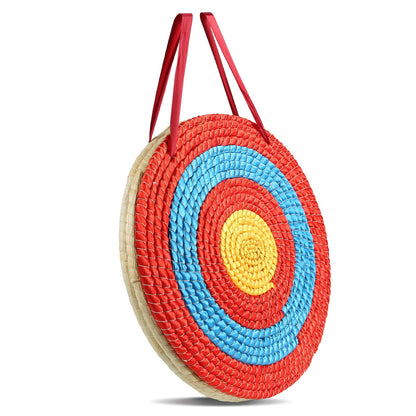 Bågskytte Target, 3 lager 20" Arrow Target, Traditionell Solid Halm Rund Bågskytte Target Target Shooting båge, Handgjorda pilar Target, Färgat repmål för Bakgård Utomhus Jakt Shooting Practice