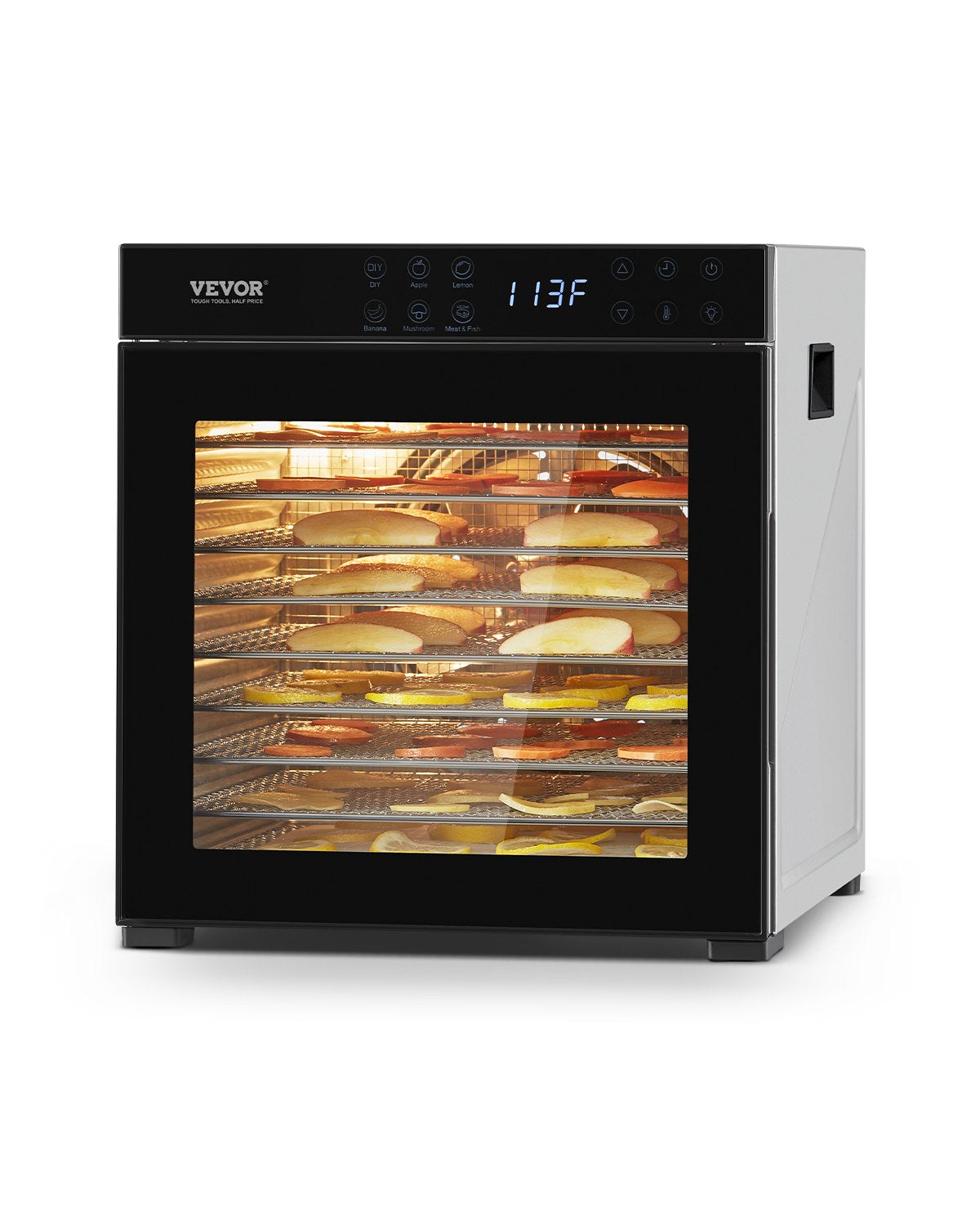 10 brickor mattorkarmaskin rostfritt stål 1000W Jerky frukttorkning