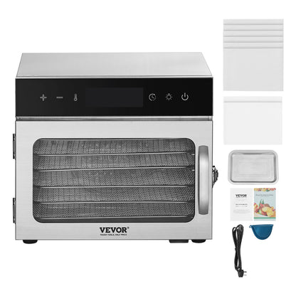 6 brickor mattorkarmaskin rostfritt stål 400W Jerky frukttorkning
