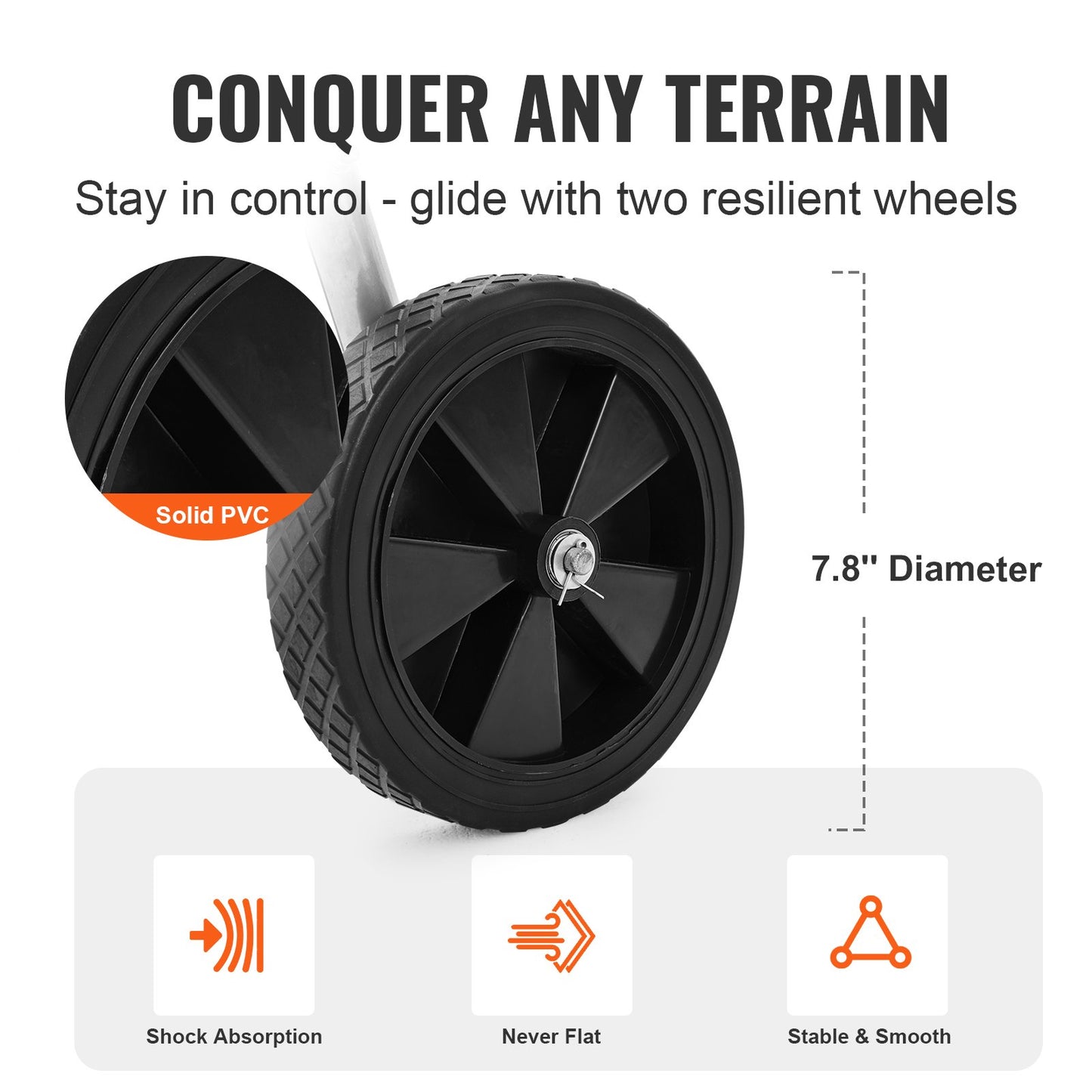 Hose Reel Cart, Holds Up to 175 Feet of 5/8'' Hose (Hose Not Included), Garden Water Hose Carts Mobile Tools with Wheels, Heavy Duty Powder Coated Steel Outdoor Planter for Garden, Yard, Lawn