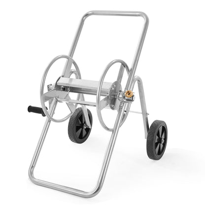 Hose Reel Cart, Holds Up to 175 Feet of 5/8'' Hose (Hose Not Included), Garden Water Hose Carts Mobile Tools with Wheels, Heavy Duty Powder Coated Steel Outdoor Planter for Garden, Yard, Lawn