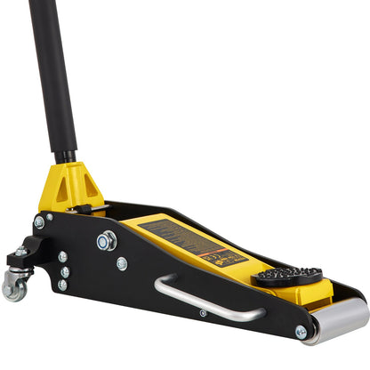 Floor jack, 1.5 ton low profile floor jack, aluminum and steel racing floor jack with dual piston quick lift pump, floor jack lifting range 80 mm-365 mm