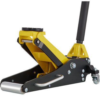 Floor jack, 1.5 ton low profile floor jack, aluminum and steel racing floor jack with dual piston quick lift pump, floor jack lifting range 80 mm-365 mm