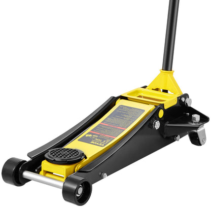 Low profile floor jack 2.5 ton Heavy Duty steel double piston quick pump