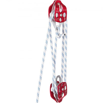 Double Sheave Block and Hoist 7700 Pound Pulley 100 Feet, 1/2 Inch Double Braided Rope