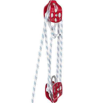 Twin Sheave Block and Tackle 2/5-1/2 Inch 100-200 Ft Twin Sheave Block with Braid Rope 6600-7705LBS Double Pulley Rig