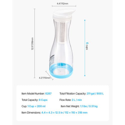 water filter jug 6 cups glass water filter jug 211 gallon