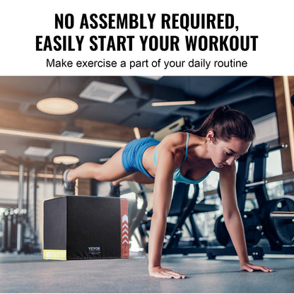 16/14/12 Inch 3 in 1 Plyometric Jump Box Fitness Training Plyo Box Cotton